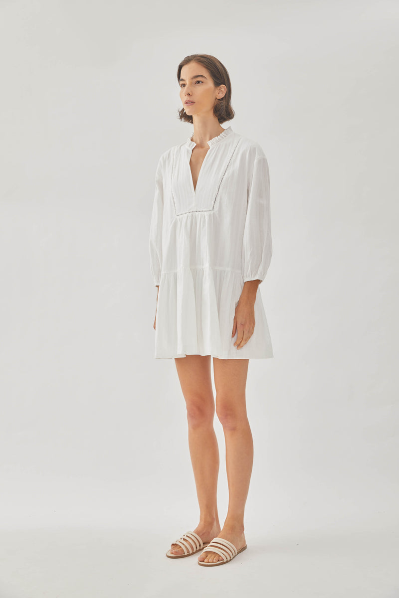 Embroidered Cotton Mini Dress – KLARRA